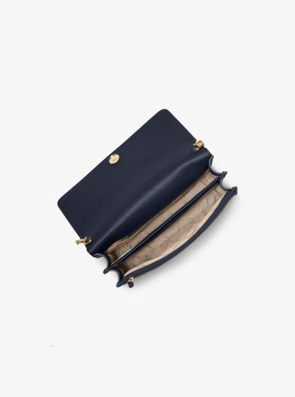 Damske Crossbody Kabelka Michael Kors Daniela Large Saffiano Leather Námornícka Modrá - Kabelky Michael Kors Outlet | RMPAY-8529